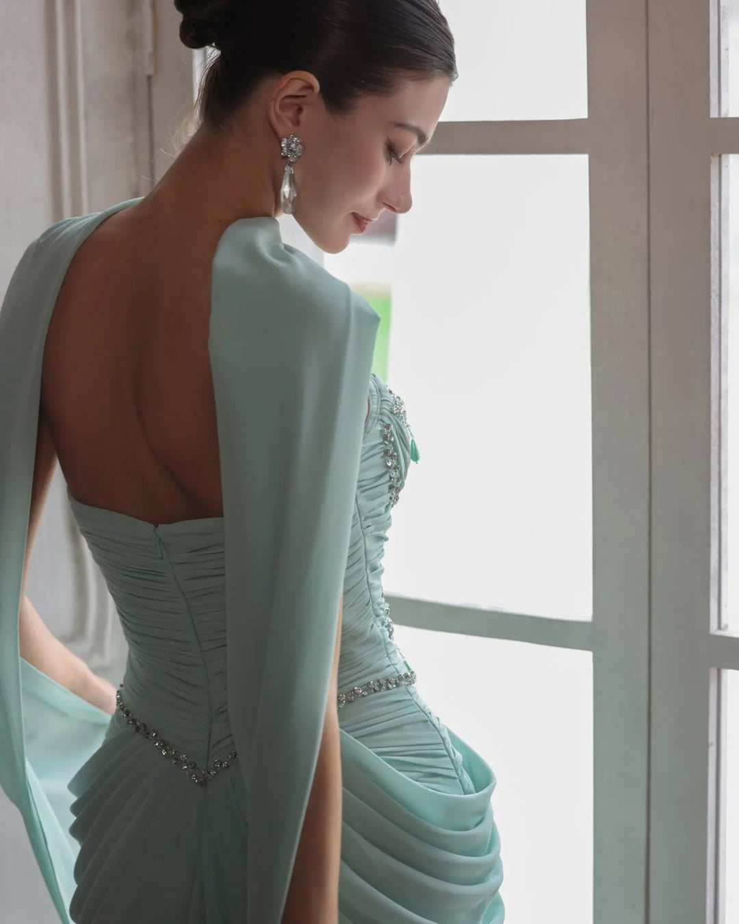 Dreamy Vow SS219 Aqua beaded evening gown, additional view 04