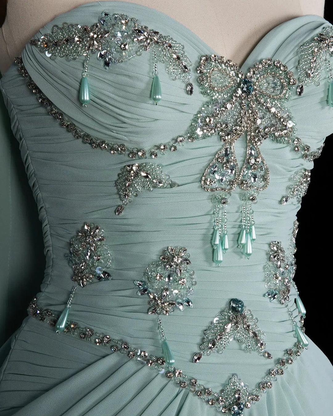 Dreamy Vow SS219 Aqua beaded evening gown, additional view 06