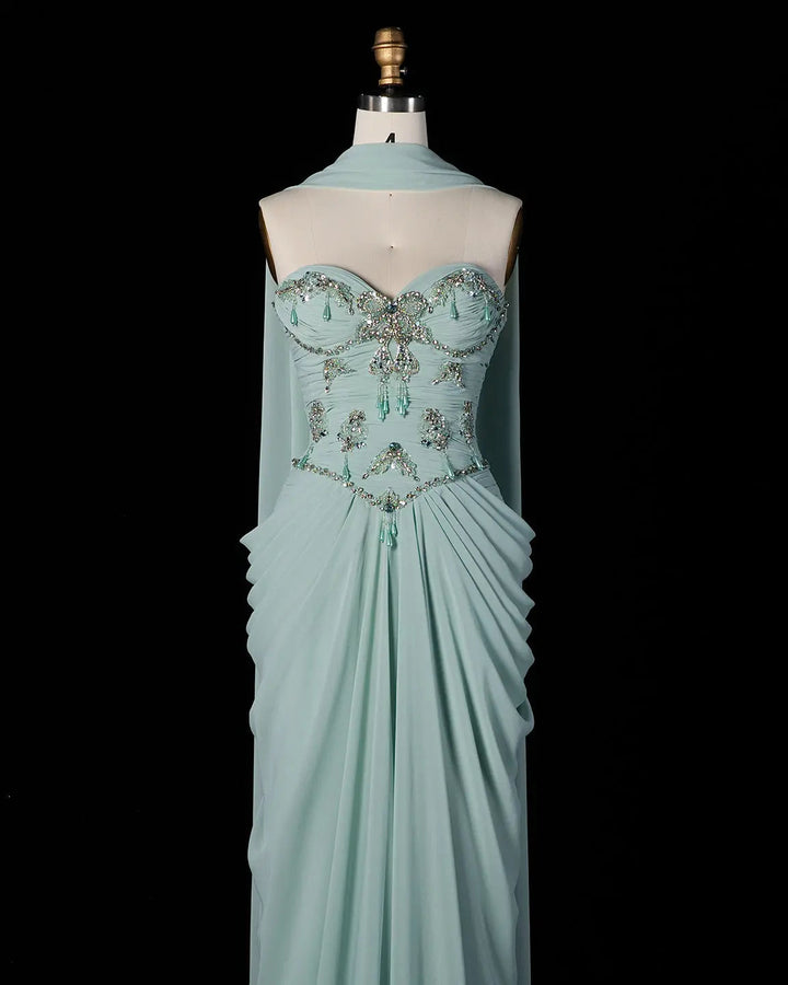 Dreamy Vow SS219 Aqua beaded evening gown, additional view 07