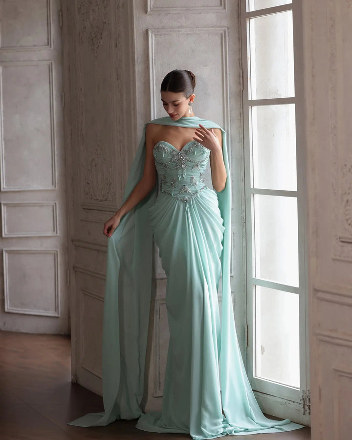 Dreamy Vow SS219 Aqua beaded evening gown, additional view 08