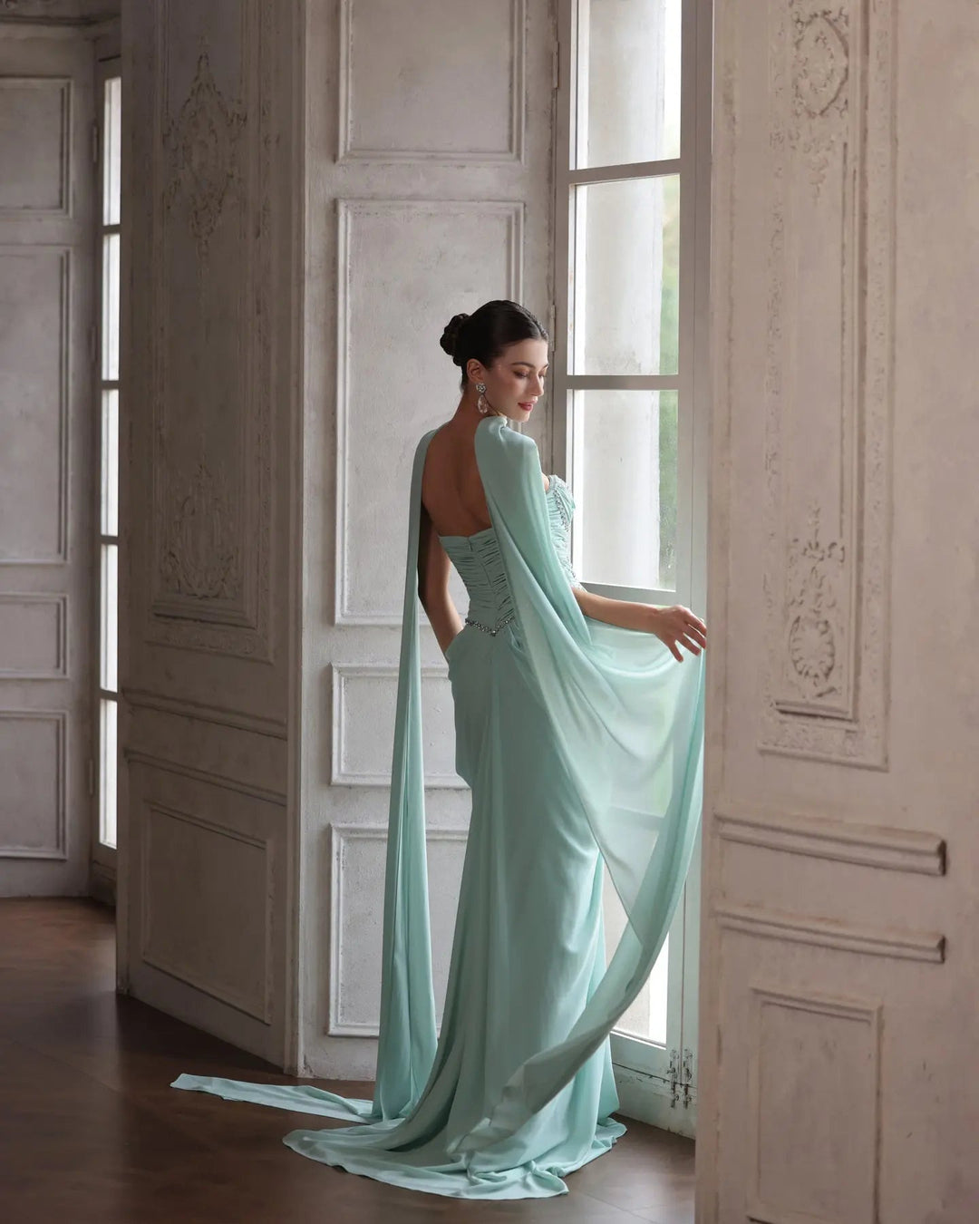 Dreamy Vow SS219 Aqua beaded evening gown, additional view 10