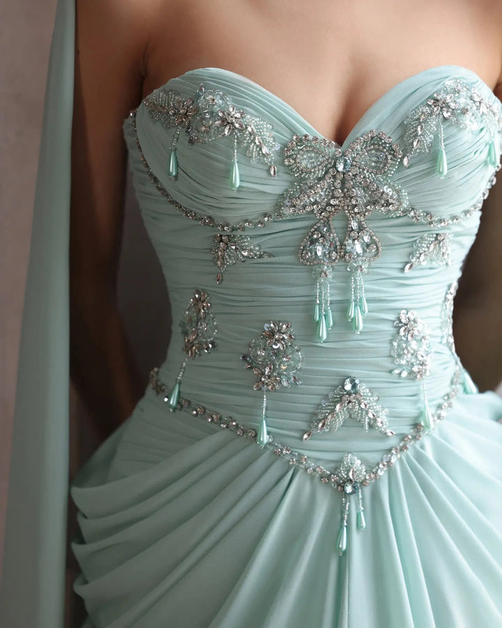 Dreamy Vow SS219 Aqua beaded evening gown, additional view 12
