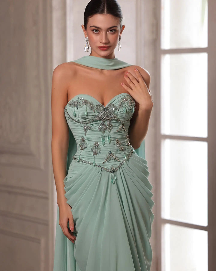 Dreamy Vow SS219 Aqua beaded evening gown, additional view 14