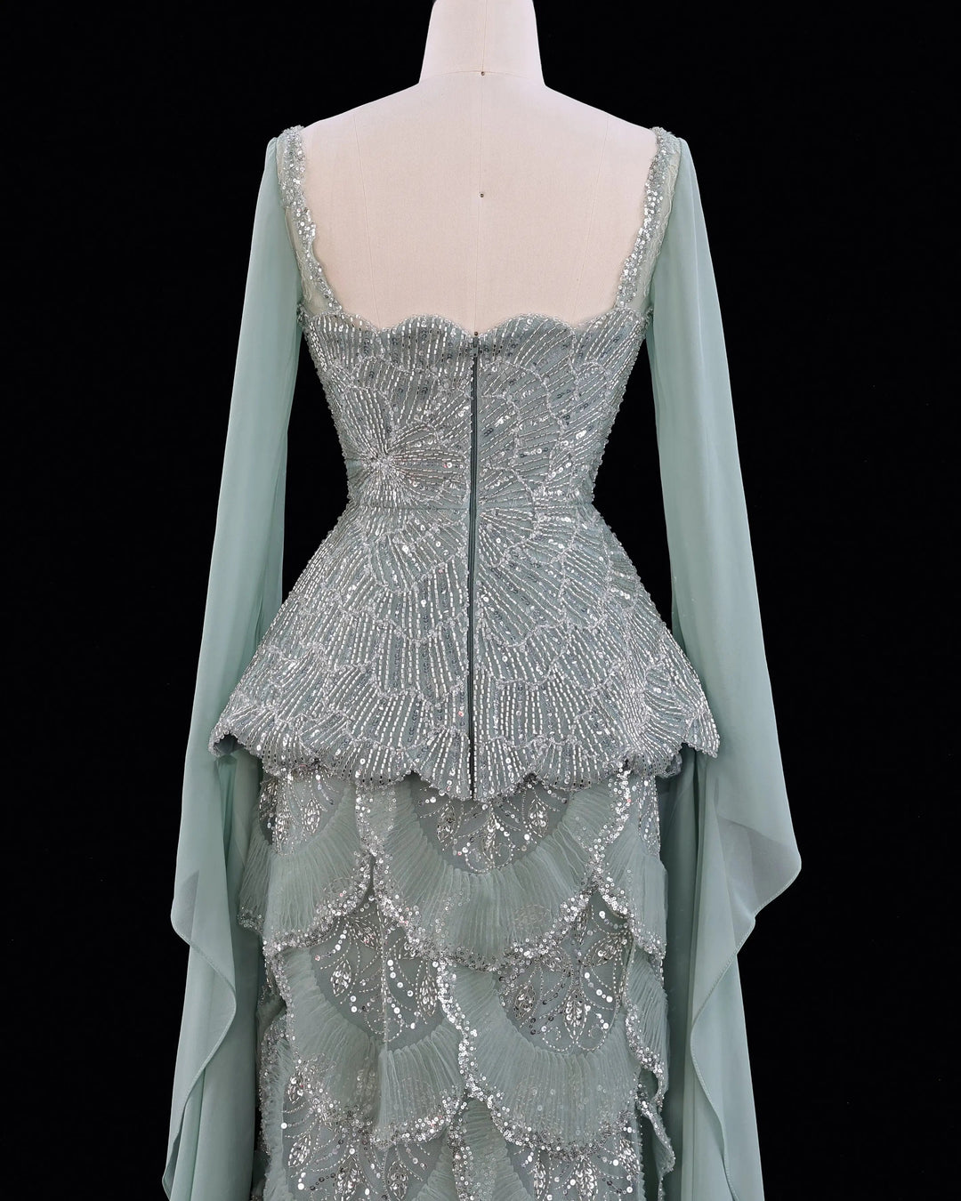 Dreamy Vow SS235 Sage Green beaded evening gown, additional view 01
