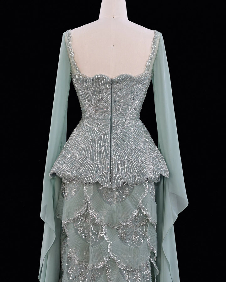 Dreamy Vow SS235 Sage Green beaded evening gown, additional view 01