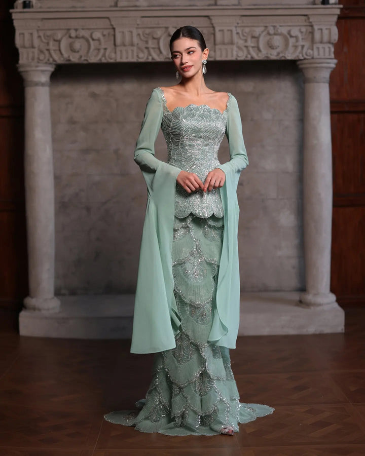 Dreamy Vow SS235 Sage Green beaded evening gown, additional view 04