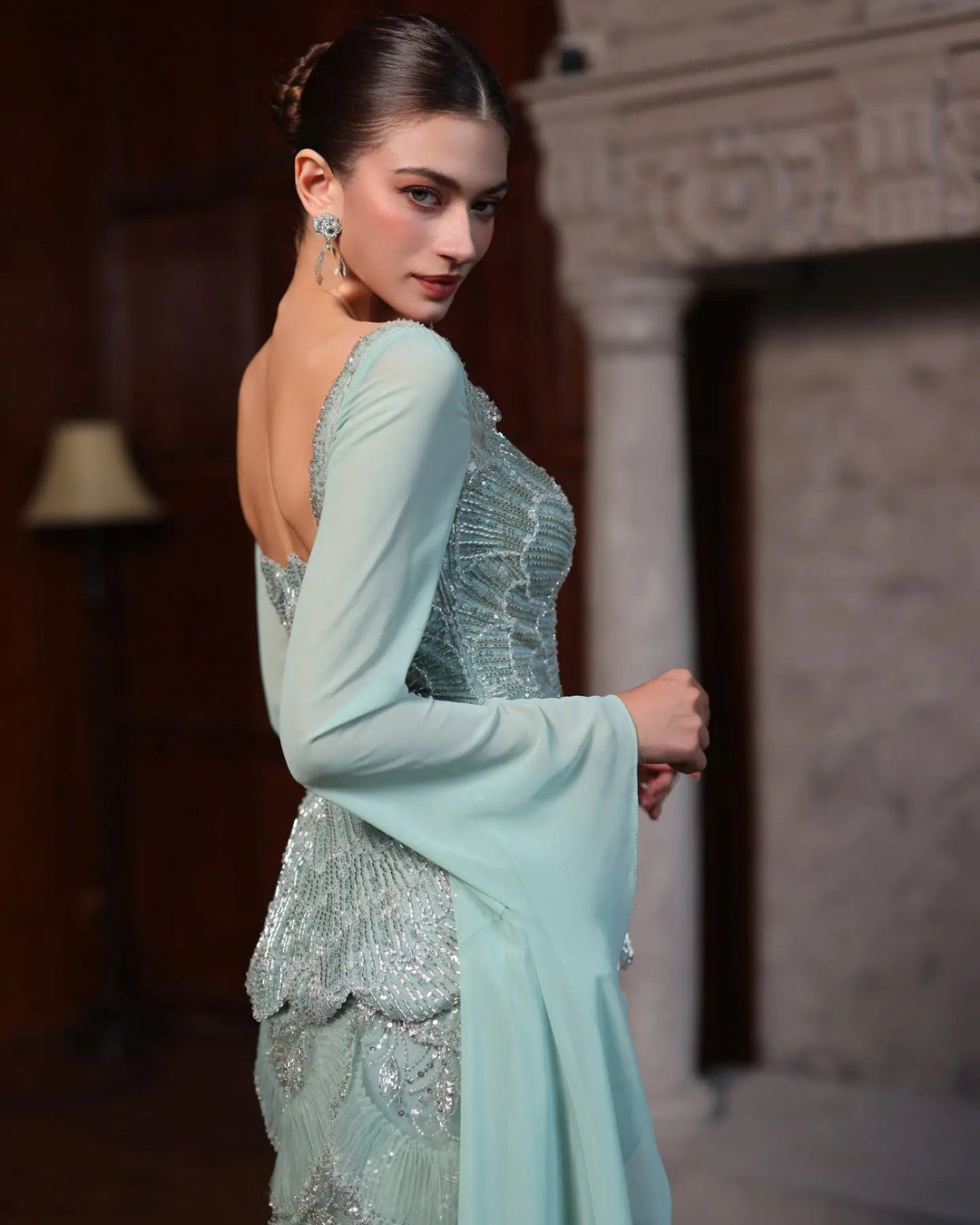Dreamy Vow SS235 Sage Green beaded evening gown, additional view 06