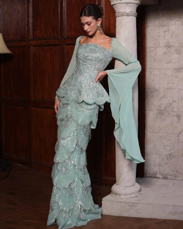 Dreamy Vow SS235 Sage Green beaded evening gown, additional view 07