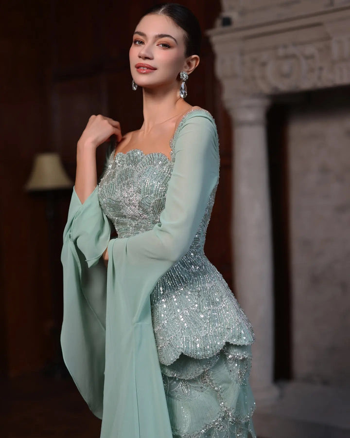 Dreamy Vow SS235 Sage Green beaded evening gown, additional view 10