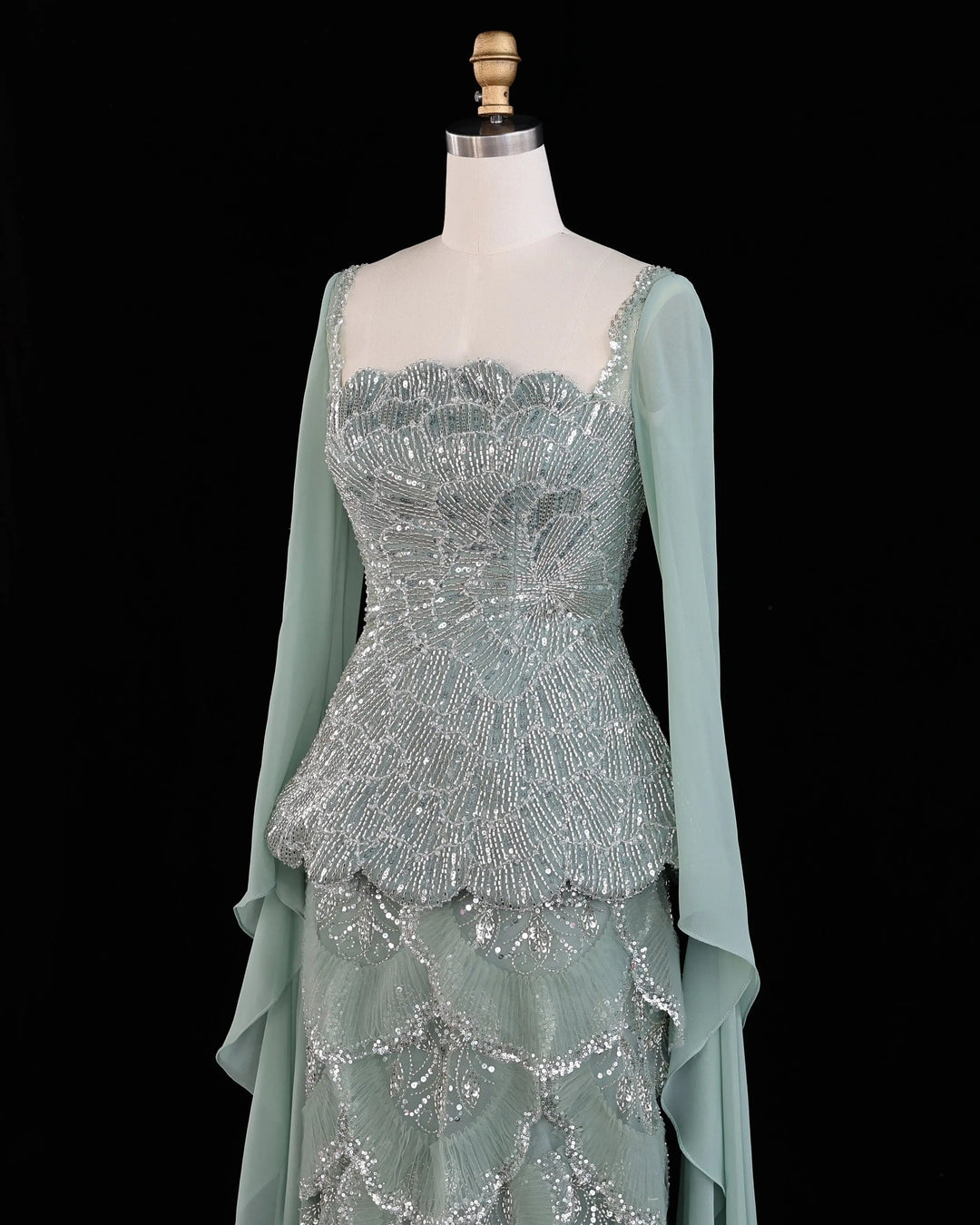 Dreamy Vow SS235 Sage Green beaded evening gown, additional view 11