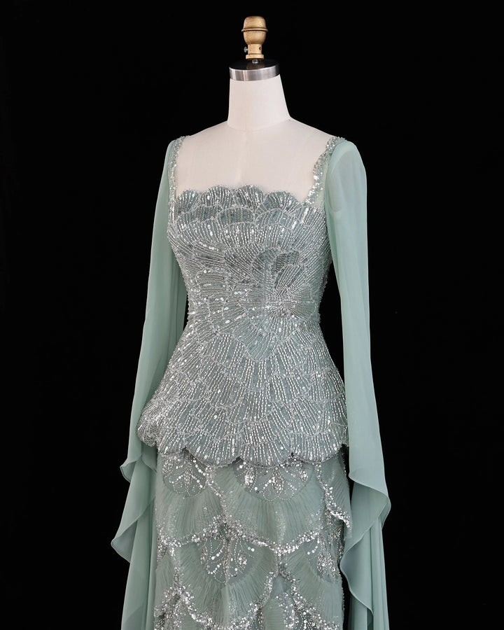 Dreamy Vow SS235 Sage Green beaded evening gown, additional view 11