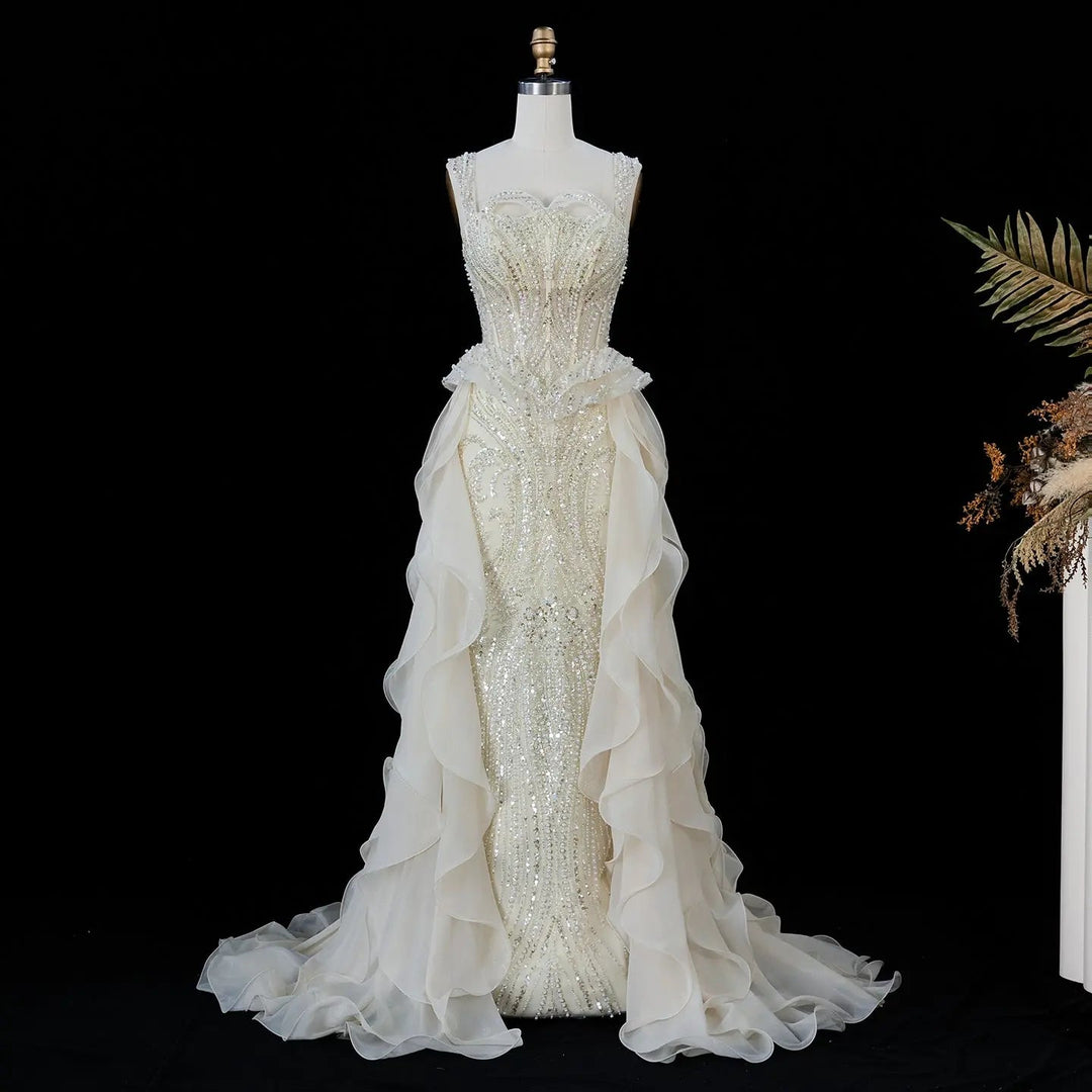 Dreamy Vow SS236 cream beaded evening dress beading detail