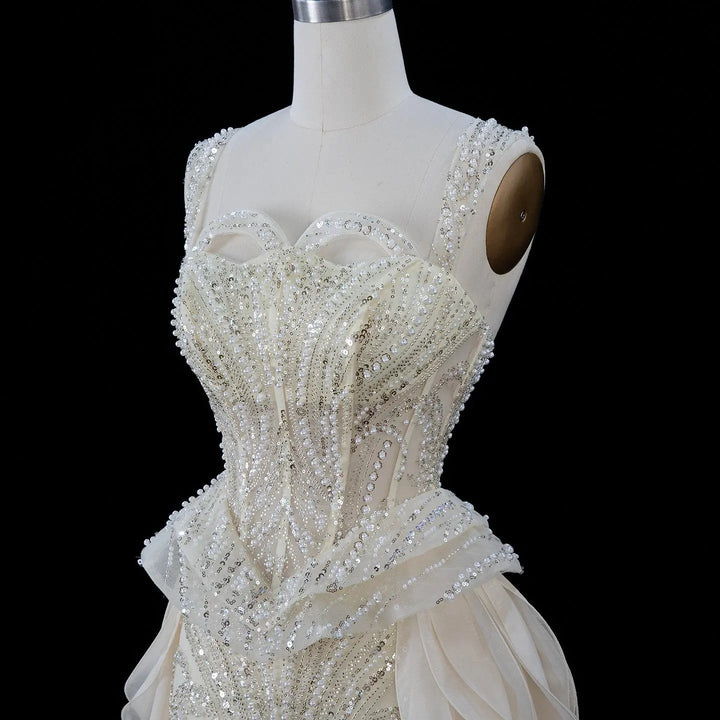 Dreamy Vow SS236 cream beaded evening dress bodice detail