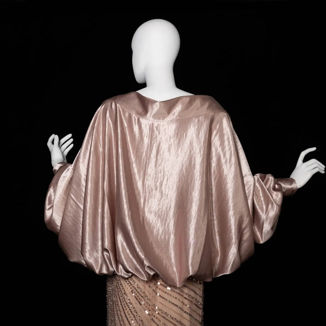 Dreamy Vow SS311 champagne satin bolero evening dress back detail