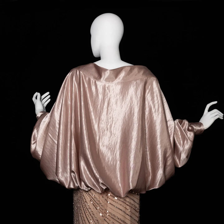 Dreamy Vow SS311 champagne satin bolero evening dress back detail