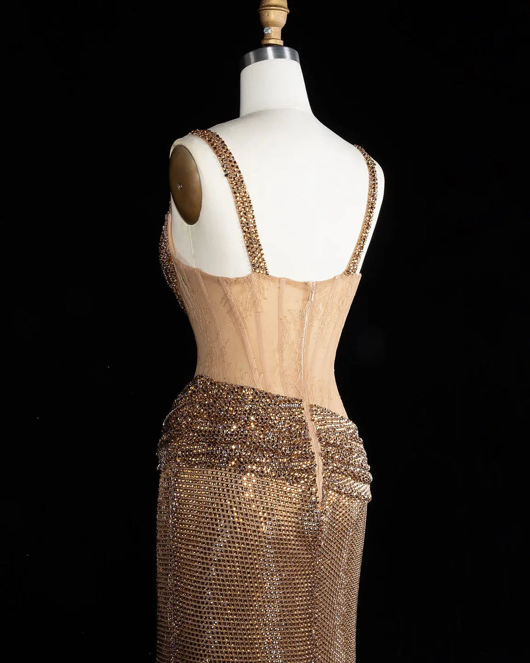 Dreamy Vow SS331 Champagne beaded evening gown, additional view 03