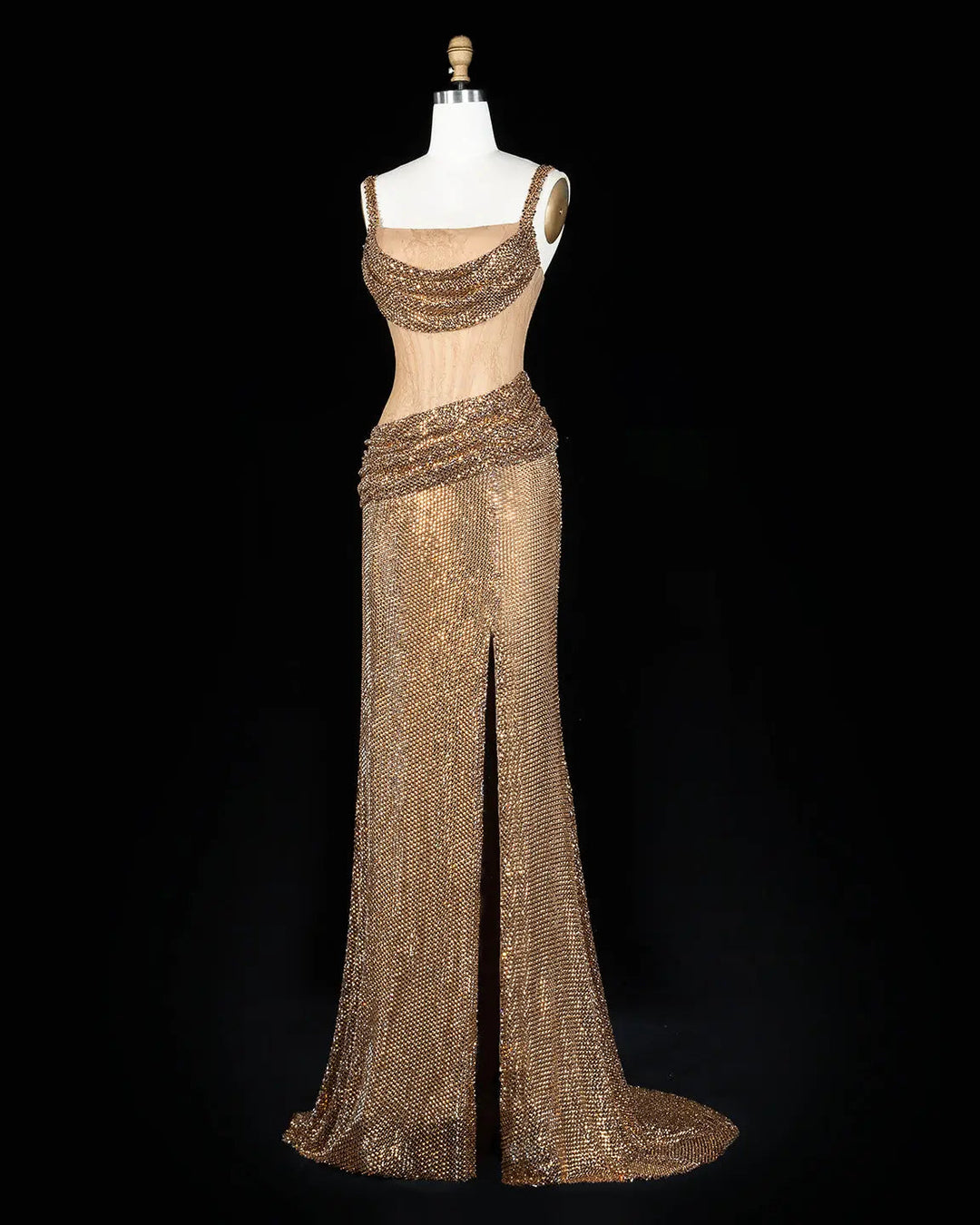 Dreamy Vow SS331 Champagne beaded evening gown, additional view 05