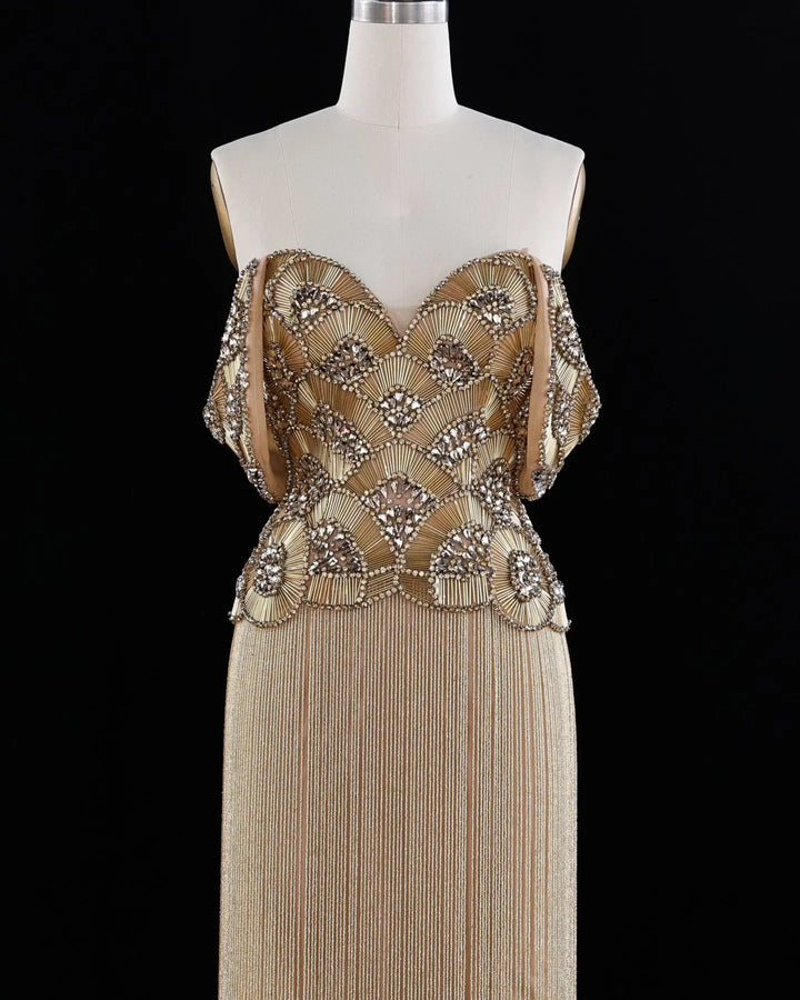 Dreamy Vow SS333 Gold beaded evening gown, additional view 01