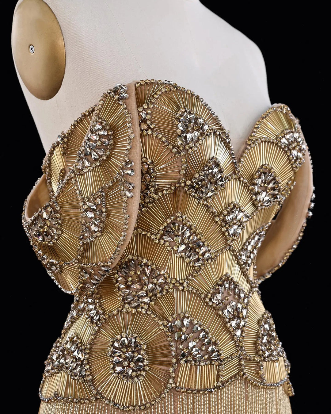 Dreamy Vow SS333 Gold beaded evening gown, additional view 04