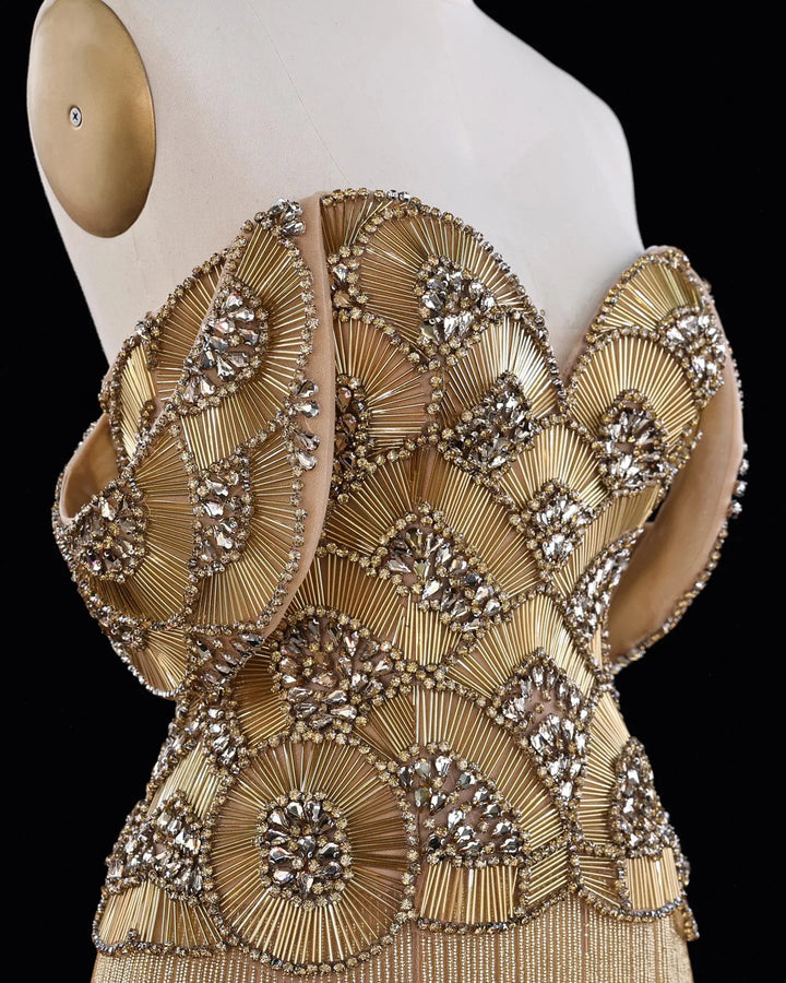 Dreamy Vow SS333 Gold beaded evening gown, additional view 04