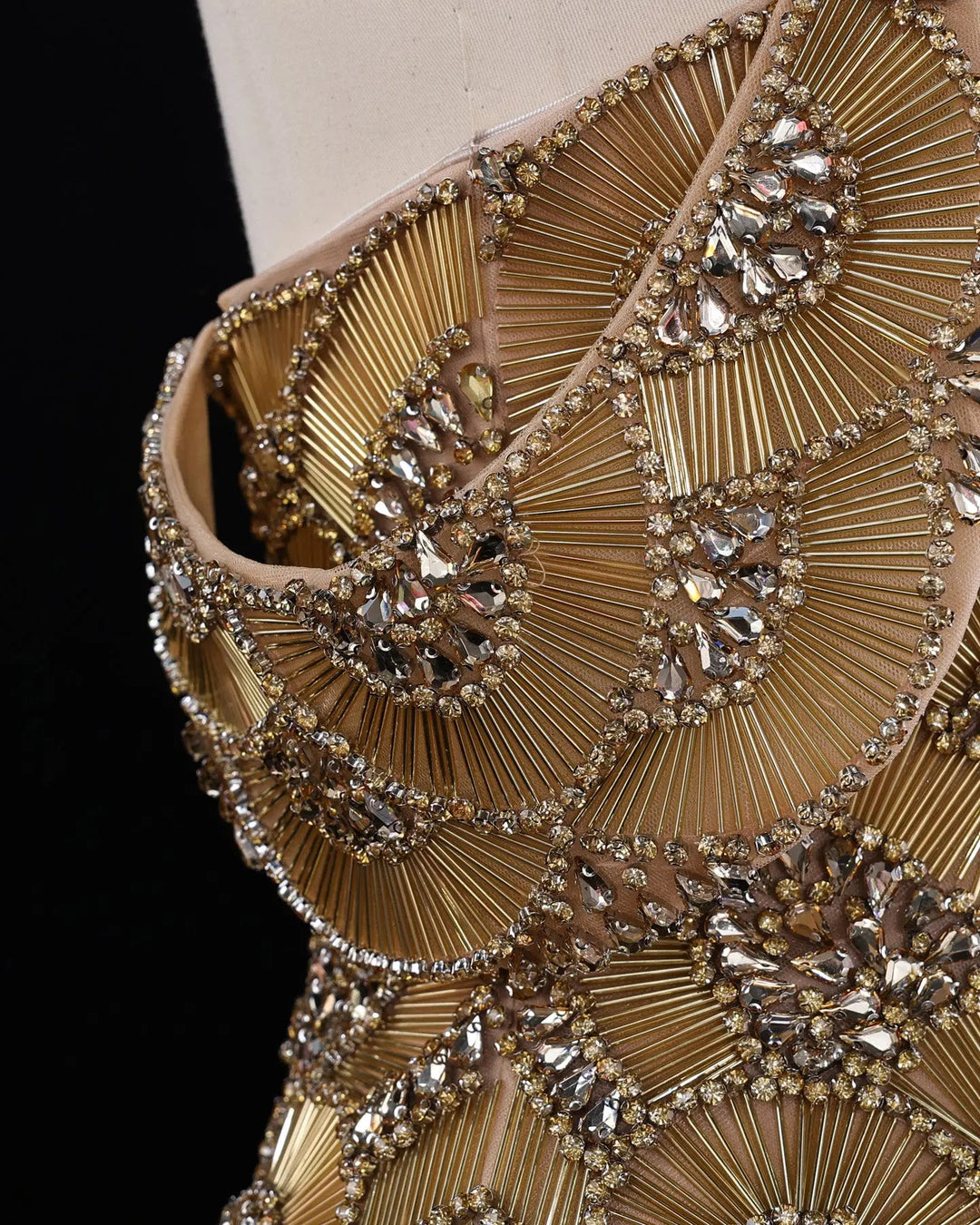 Dreamy Vow SS333 Gold beaded evening gown, additional view 05
