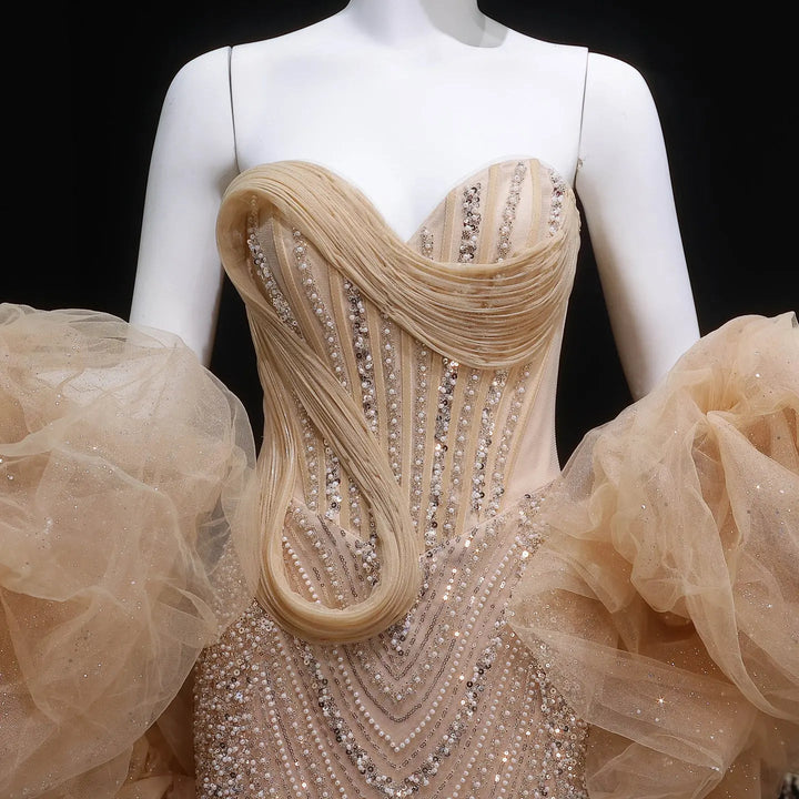 Dreamy Vow SS436 champagne sweetheart bodice beaded detail