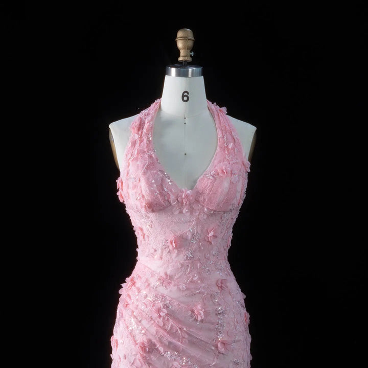 Dreamy Vow SS603 pink sequin lace 3D floral detail