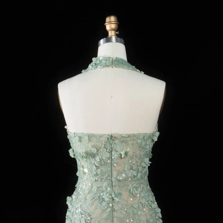 Dreamy Vow SS603 sage green back zipper bodice detail