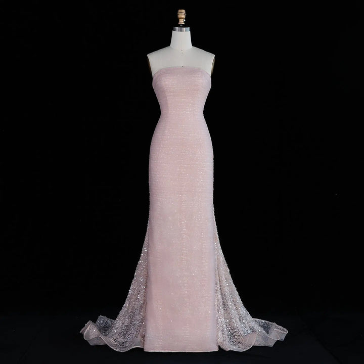 Dreamy Vow SS607 Blush Pink mermaid evening gown front