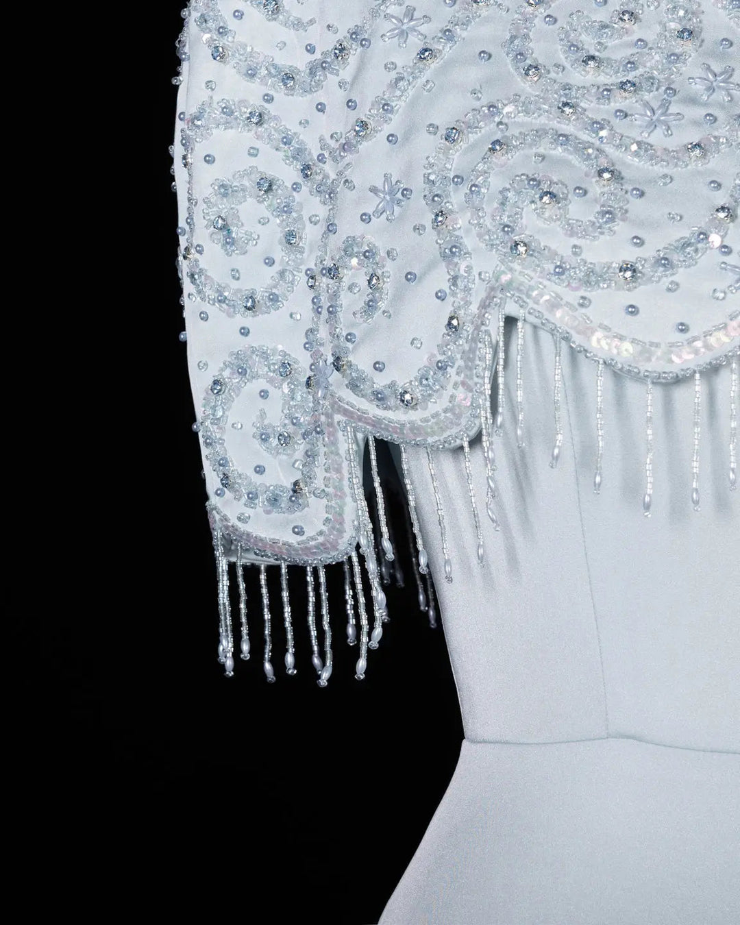 Dreamy Vow SS614 beaded cape chiffon fringe A-line evening dress