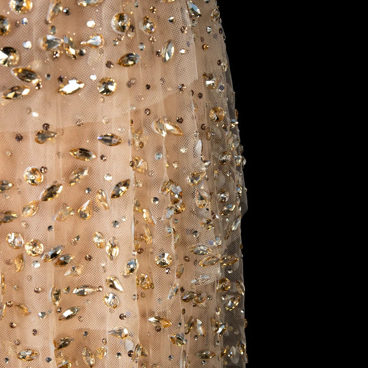 Dreamy Vow SS720 champagne crystal strapless sheath evening dress embellishment detail