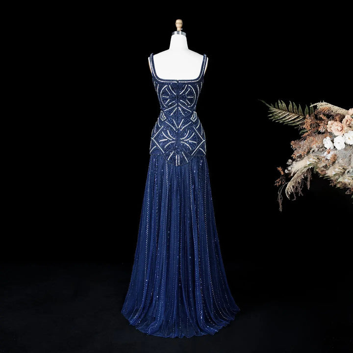Luxury Champagne Beaded Ruffled Prom Dress SS552
