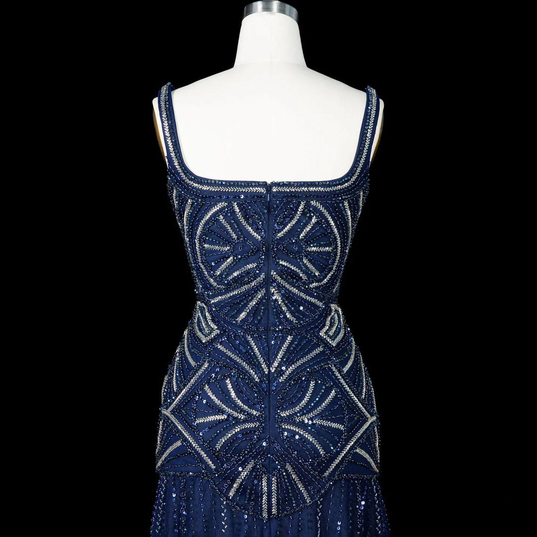 Luxury Champagne Beaded Ruffled Prom Dress SS552