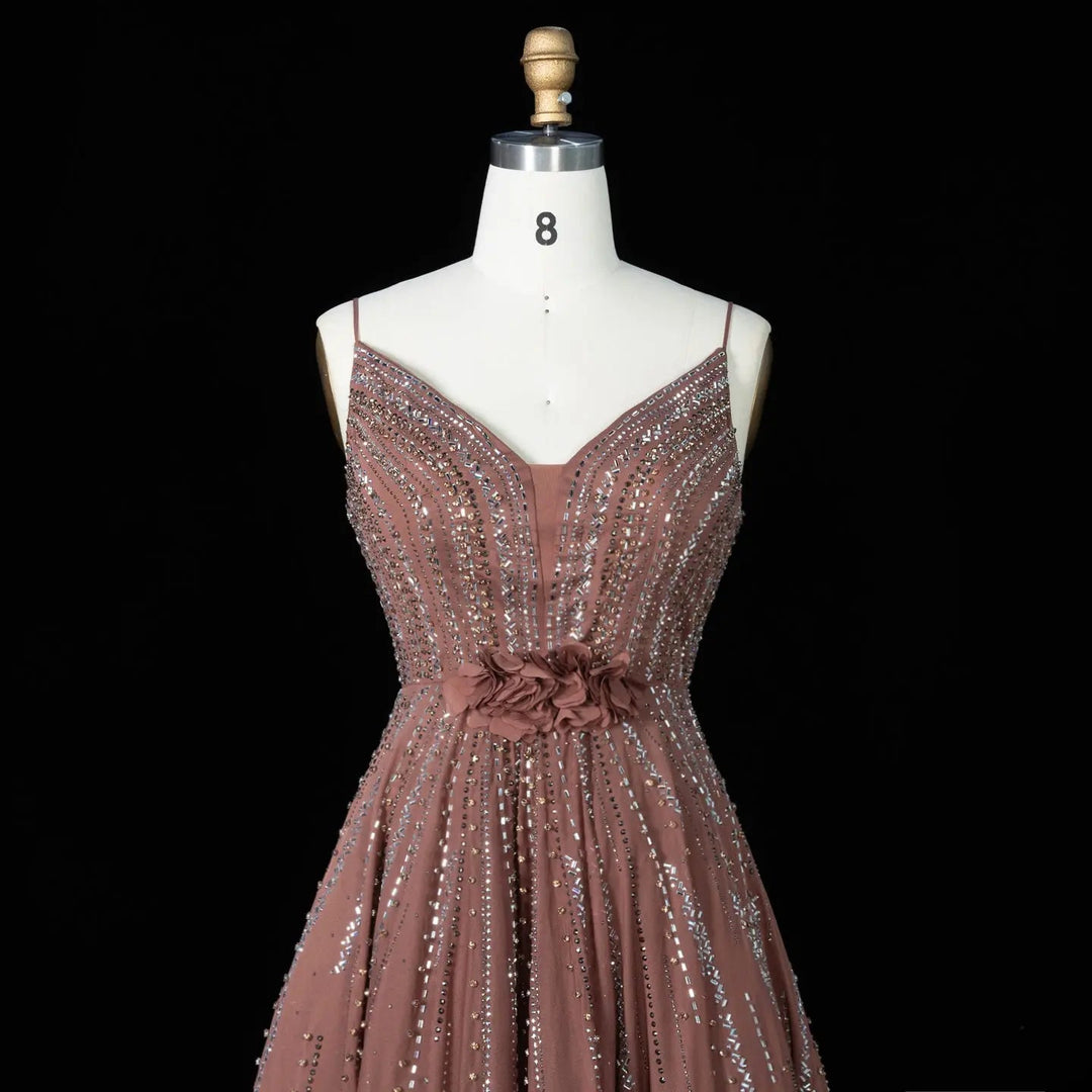 Beaded Cape Sleeve A-Line Prom Evening Dress SS052