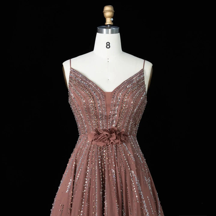 Beaded Cape Sleeve A-Line Prom Evening Dress SS052