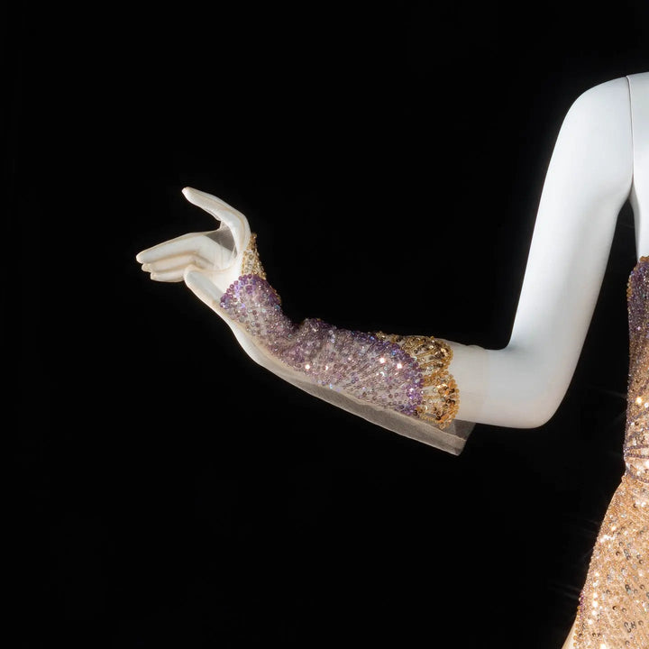 Elegant Golden Strapless Evening Dress with Sparkling Embellished Bodice SS377