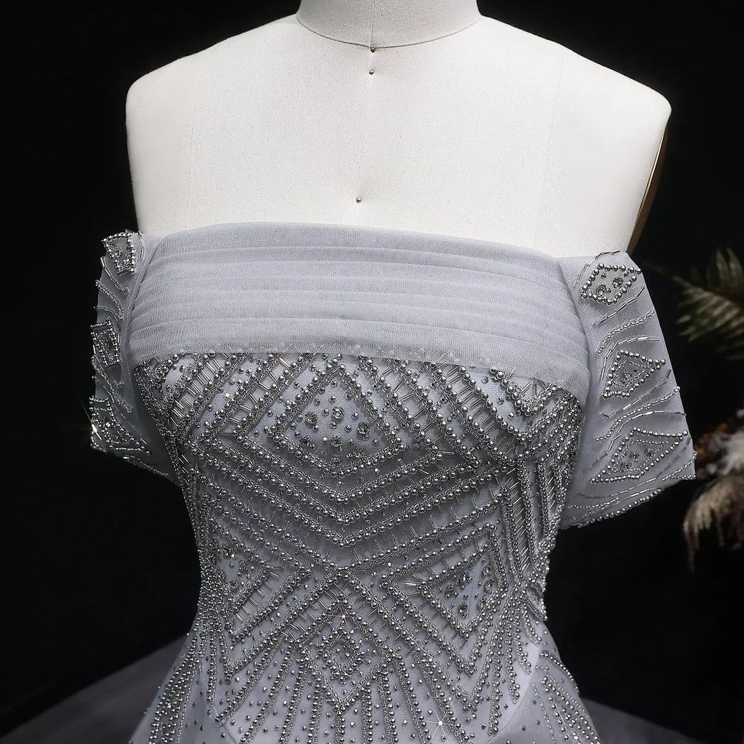 Elegant Pink Tulle Layers Evening Dress with Sparkle Beading SS324