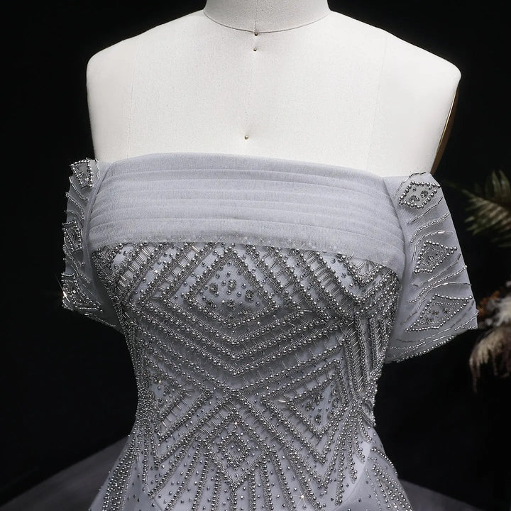 Elegant Pink Tulle Layers Evening Dress with Sparkle Beading SS324