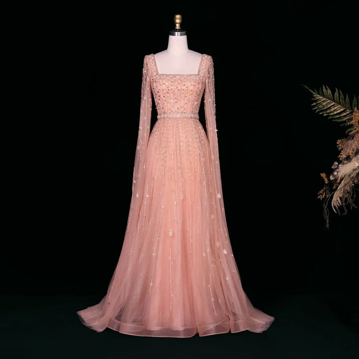 Pink Dubai Evening Dresses for Wedding Party SS494