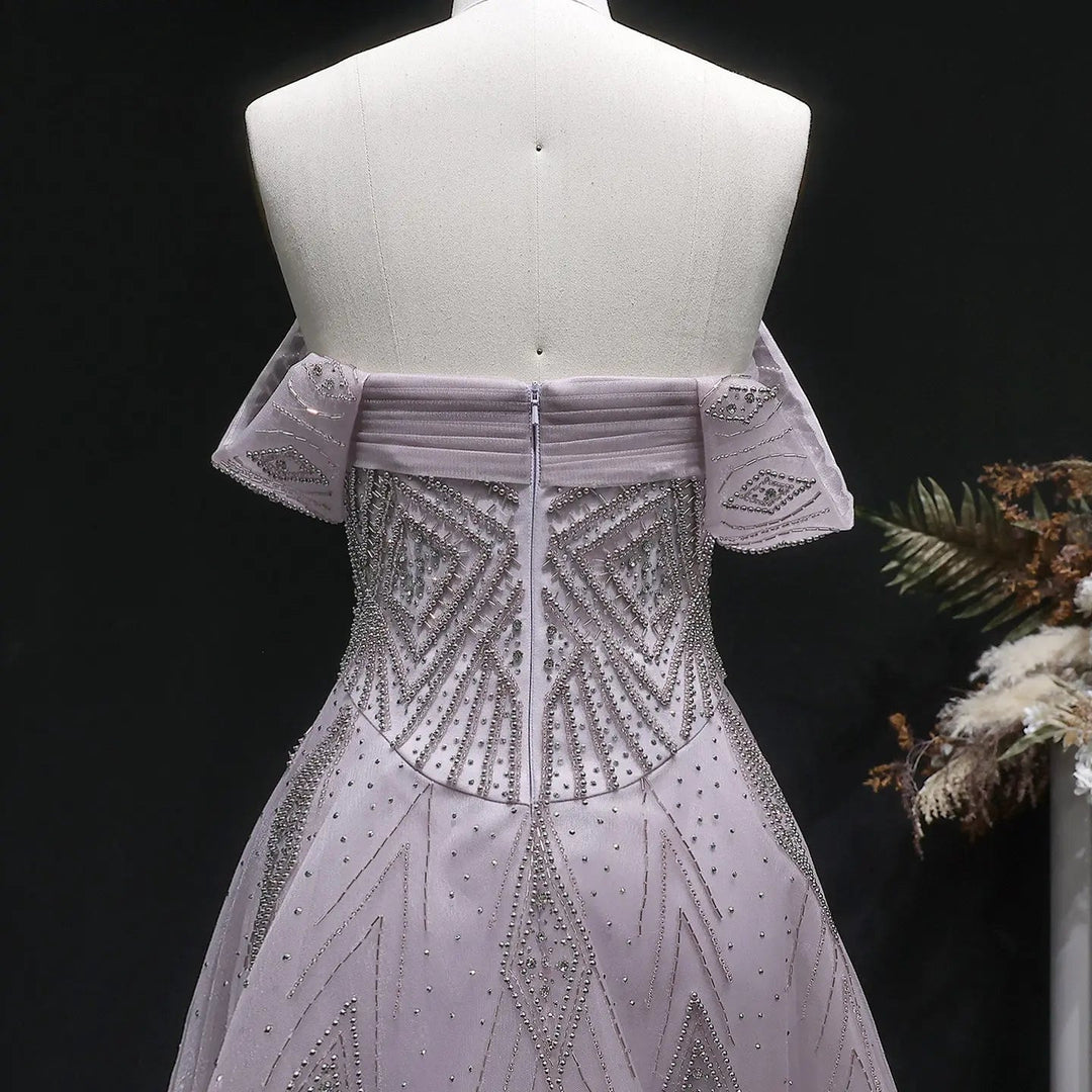 Elegant Pink Tulle Layers Evening Dress with Sparkle Beading SS324