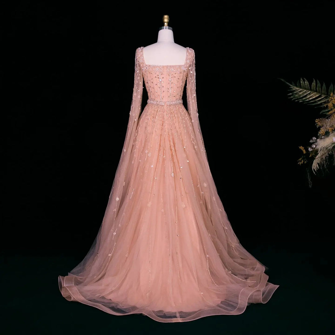 Pink Dubai Evening Dresses for Wedding Party SS494