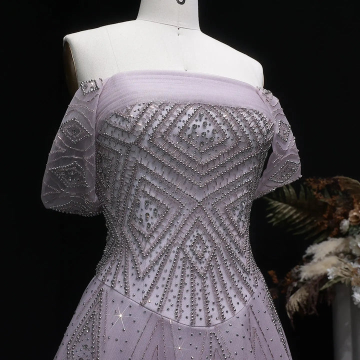 Elegant Pink Tulle Layers Evening Dress with Sparkle Beading SS324