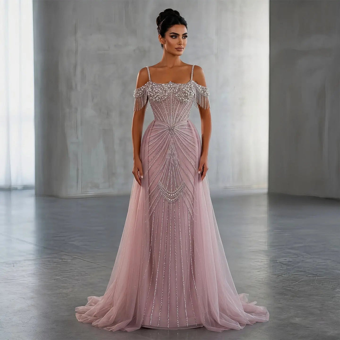 Sparkly Sage Green Evening Dress with Crystal Corset Overskirt SS121