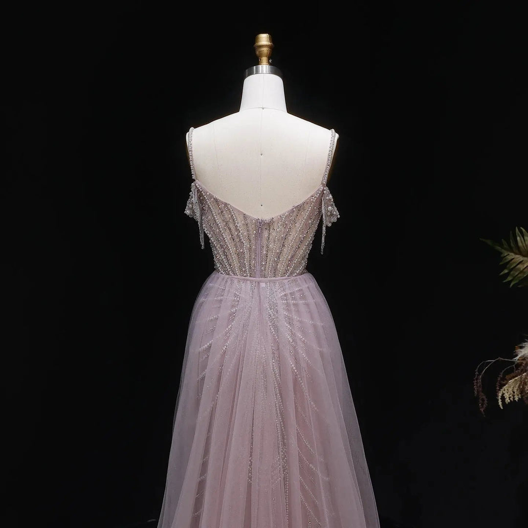 Sparkly Sage Green Evening Dress with Crystal Corset Overskirt SS121