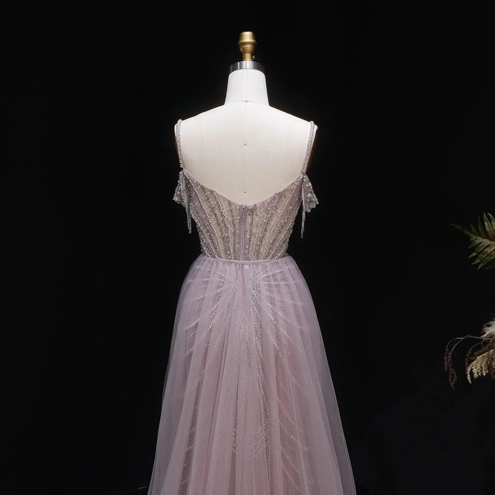 Sparkly Sage Green Evening Dress with Crystal Corset Overskirt SS121