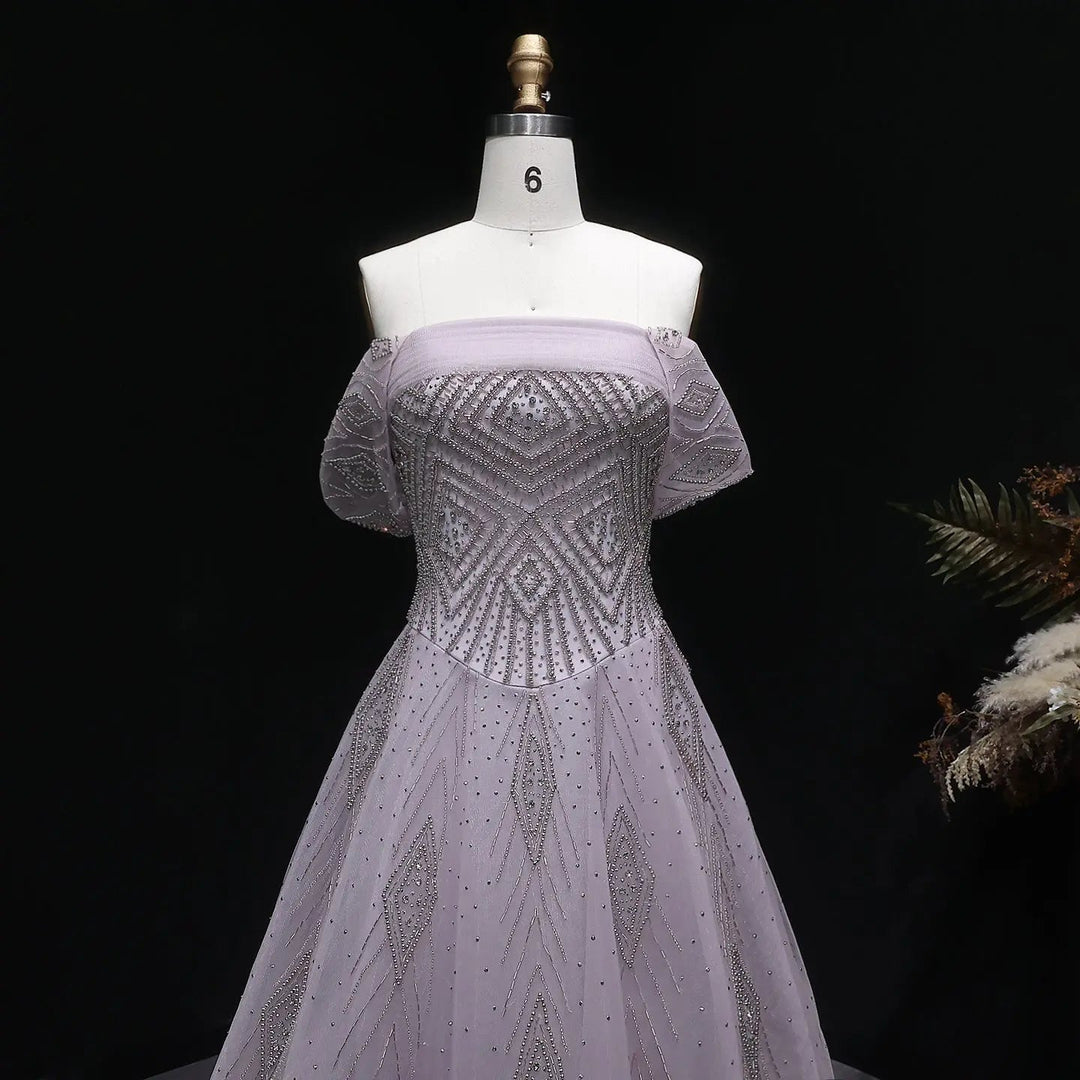 Elegant Pink Tulle Layers Evening Dress with Sparkle Beading SS324