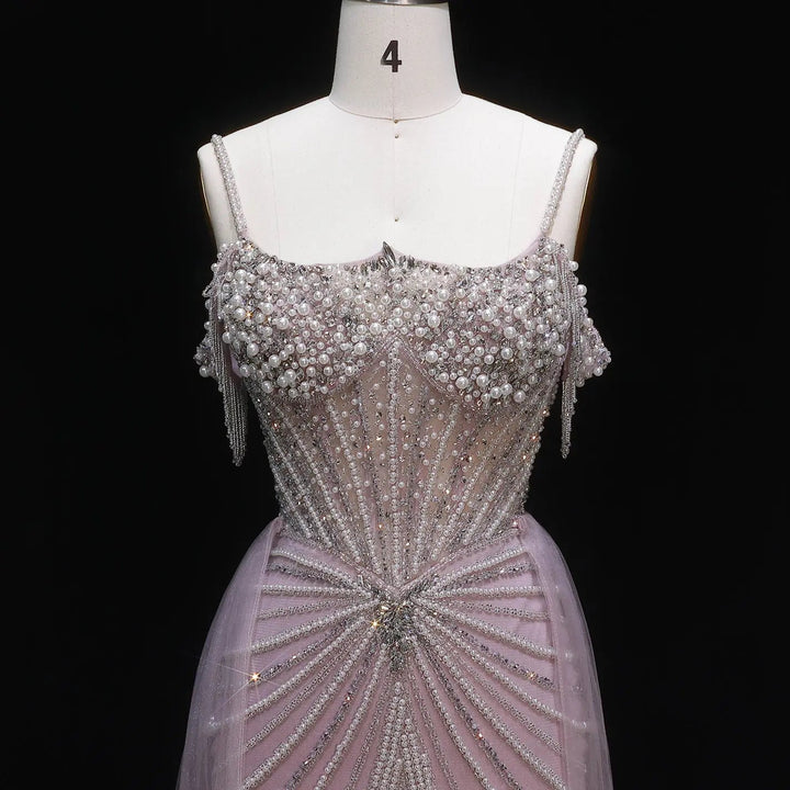 Sparkly Sage Green Evening Dress with Crystal Corset Overskirt SS121