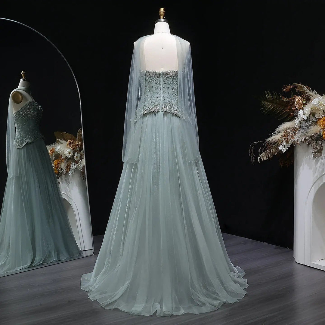 Elegant Peach Corset Evening Gown with Crystal Embellished Bodice SS299