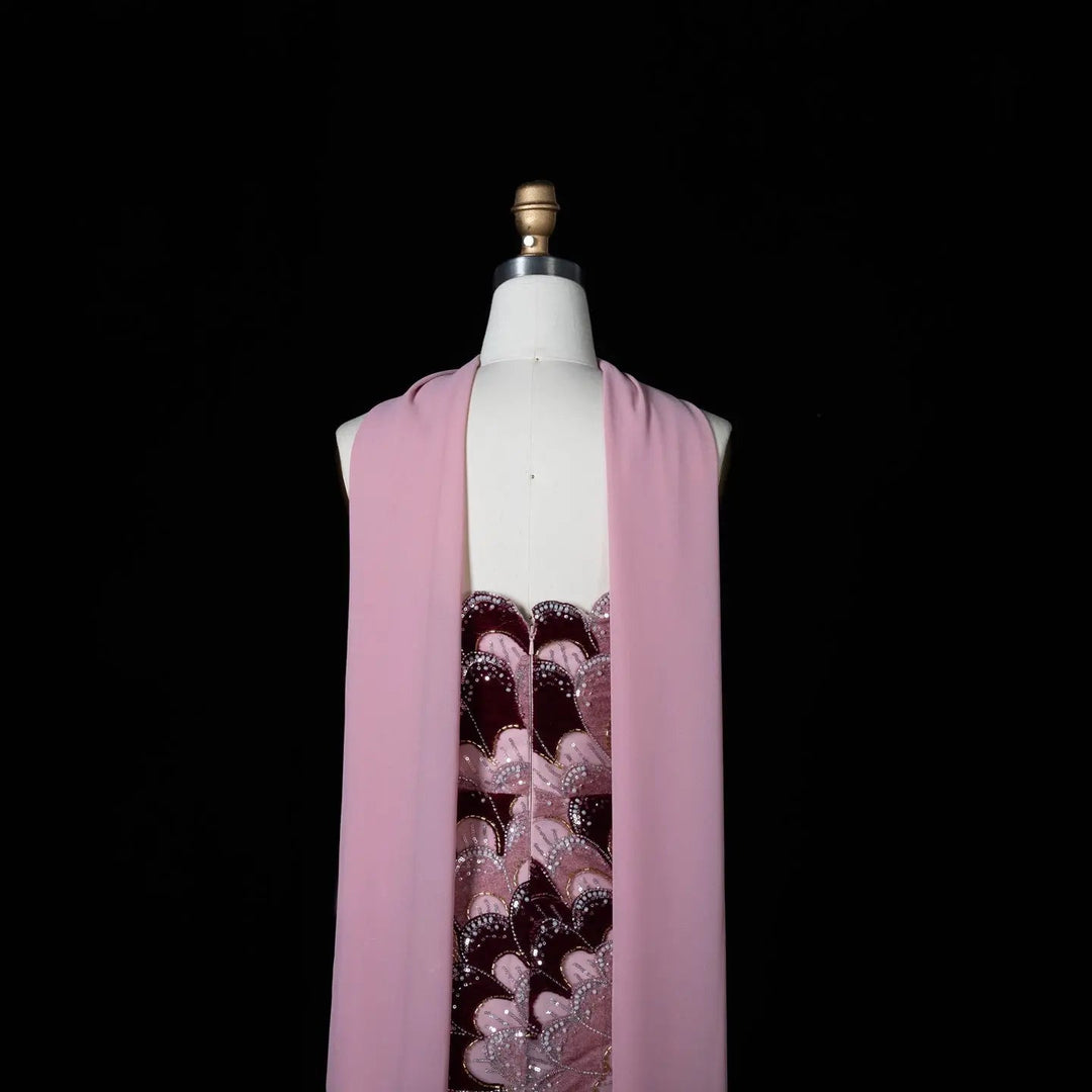 DreamyVow Pink floral beaded strapless mermaid Evening Dress Prom Dress SS617