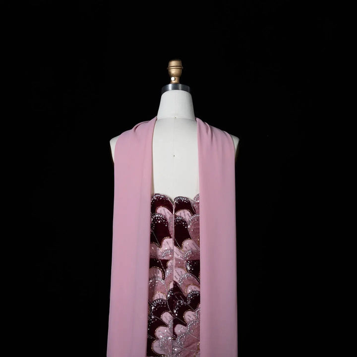 DreamyVow Pink floral beaded strapless mermaid Evening Dress Prom Dress SS617